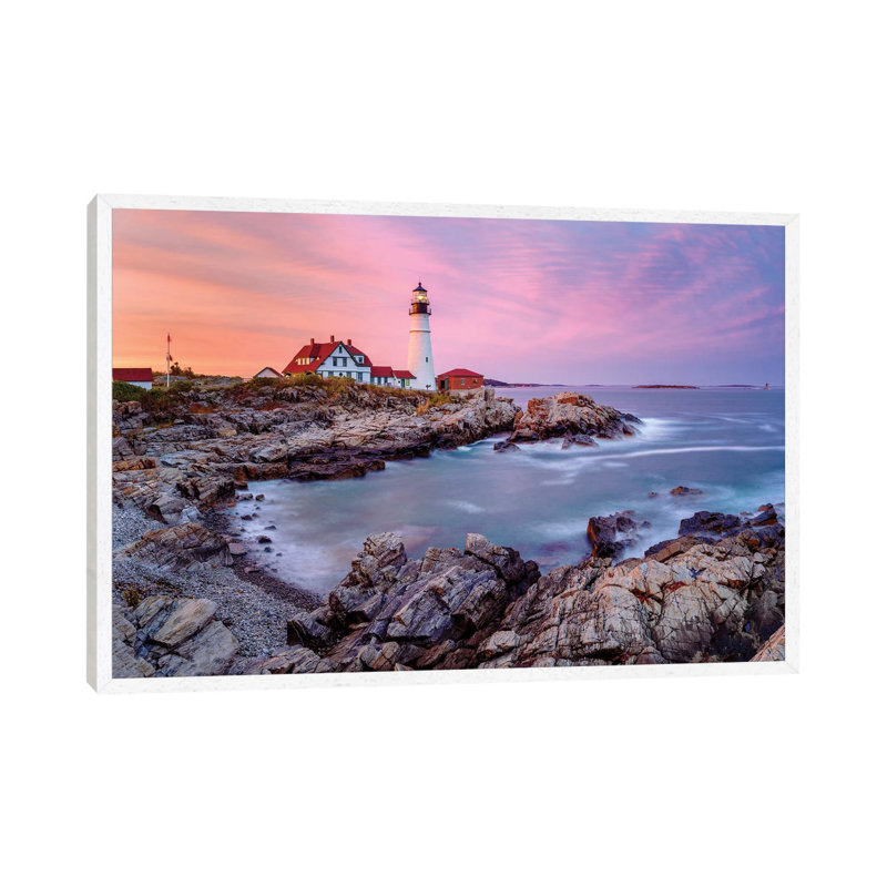 Cape Elizabeth Fiery Sunset, Portland Maine New England by Susanne Kremer - Print on Canvas, 101.6 cm H x 66.04 cm W