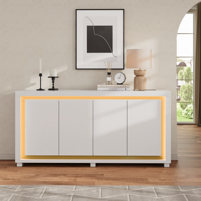 63'' Modern Sideboard With 3-Level Adjustable Lighting