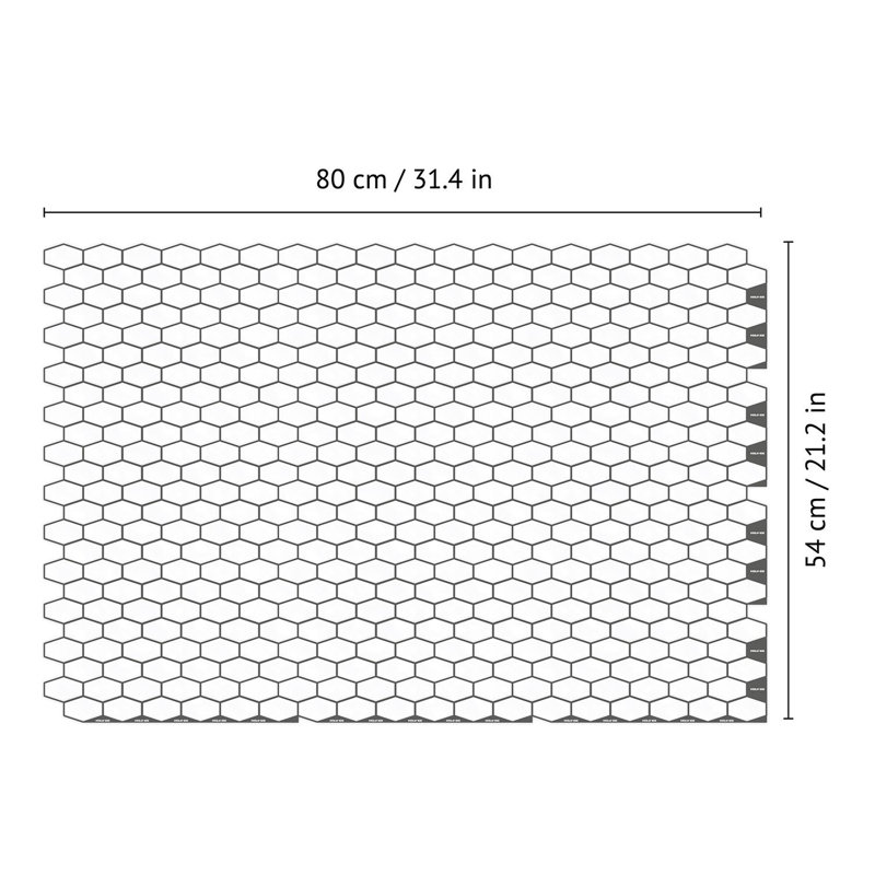 15cm W x 30.5cm L Aluminum Peel and Stick Mosaic Tile