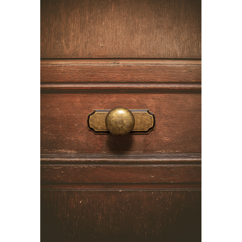Mushroom Knob, Antique Brass, 1.14"
