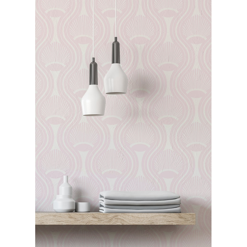 CoEd Riviere 10' L x 24" W Wallpaper Tile, Blue, Premium Paper