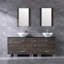 72.4'' Double Bathroom Vanity with Glass Top