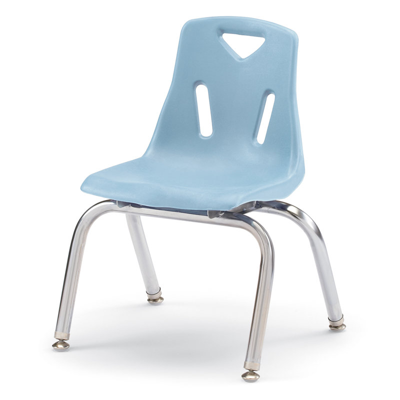 Chaise empilable Berries®, Plaqué chrome, Coastal Blue, 12 po