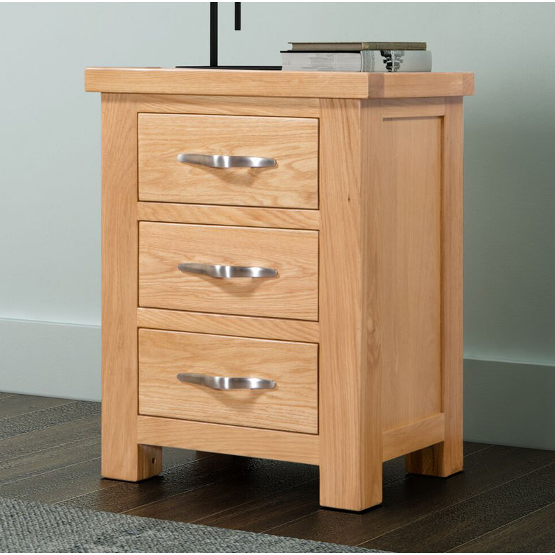Aponte 50cm W Solid + Manufactured Wood Bedside Table