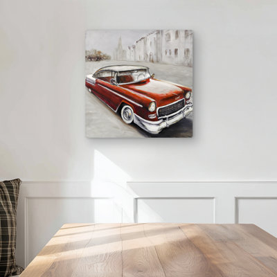 Vintage Classic Car Metal Print - Home Decor Transportation Art