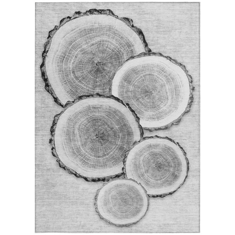 Tapis intérieur lavable antidérapant gris et noir 8 pi x 10 pi