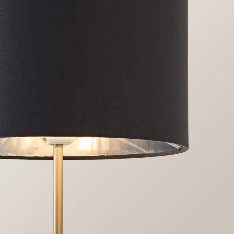Darraich Metal Table Lamp, Silver Base/Grey Shade, No