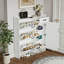 Armoire à chaussures blanche avec 4 portes et 1 tiroir