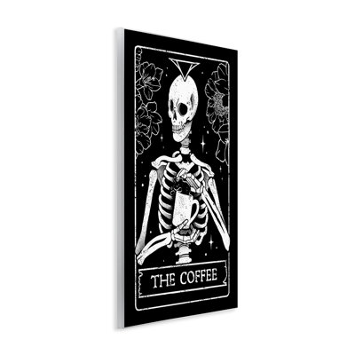 Plaque murale Tarot The Coffee Skeleton, design par EduEly Designs