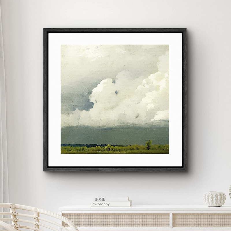Peinture sur toile, cadre flottant, H 16 po x l 16 po x P 1,5 po, Noir