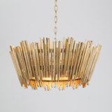 Lustre cylindrique unique à 3 lumières avec accent en bois