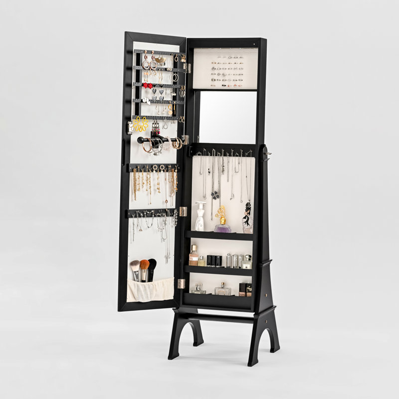 Betim 15.5'' Wide Jewelry Armoire, Black