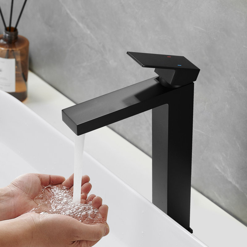Robinet de lavabo vasque de salle de bain monocorps et monocommande, Matte Black