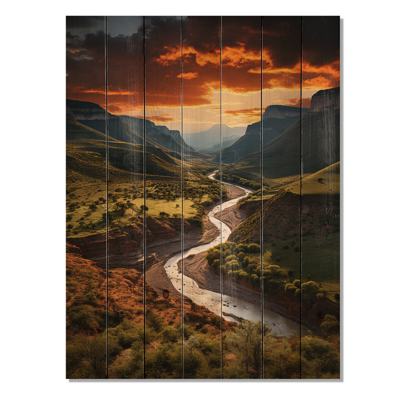 Texas Sunset Ultra, impression sur bois naturel, H 32 po x l 24 po x P 0,78 po
