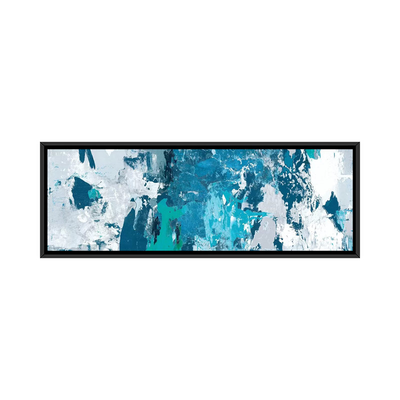 «Tainted Blue» par PI Studio - reproduction sur toile, H 12 po x l 36 po x P 1,5 po, Toile avec cadre noir