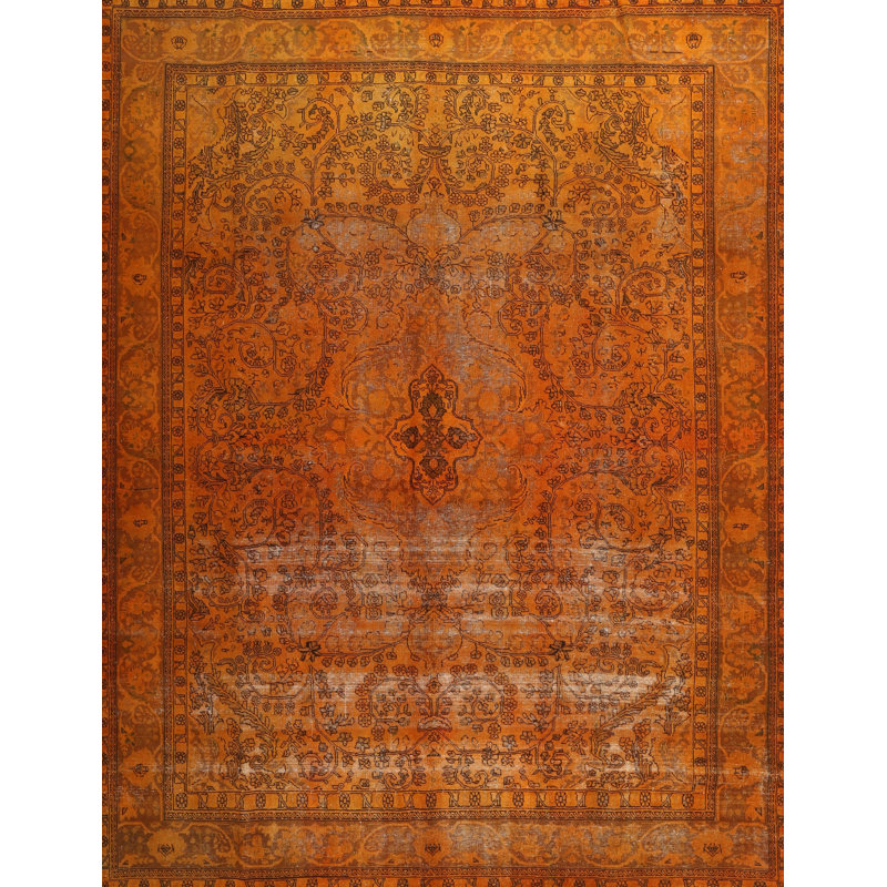 Tapis brun clair en laine Kersam, Rond 7 pi