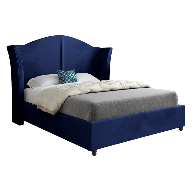 Anastasha Upholstered Bed, Small Double (4'), Blue