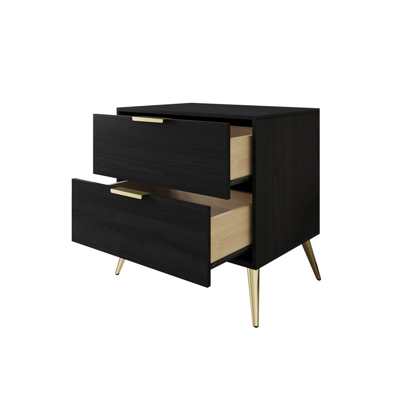 Anaika Corduroy 4-pieces Bedroom Set, Black/Black, Queen