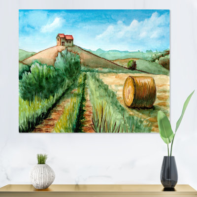" Rural Harvest Landscape " Painting Print