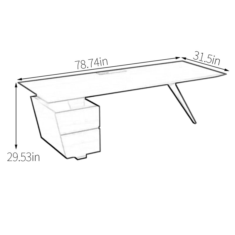 29.53" Computer Desk, 29.53" H x 78.74" W x 31.5" D