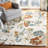 Skelmersdale Hand Tufted Wool/Cotton/Latex Floral Rug in Blue-16761983
