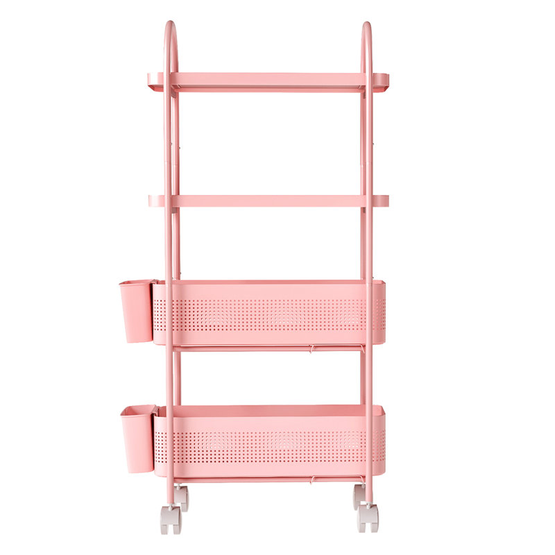 90.7cm H x 17cm W Cart with Wheels, Pink