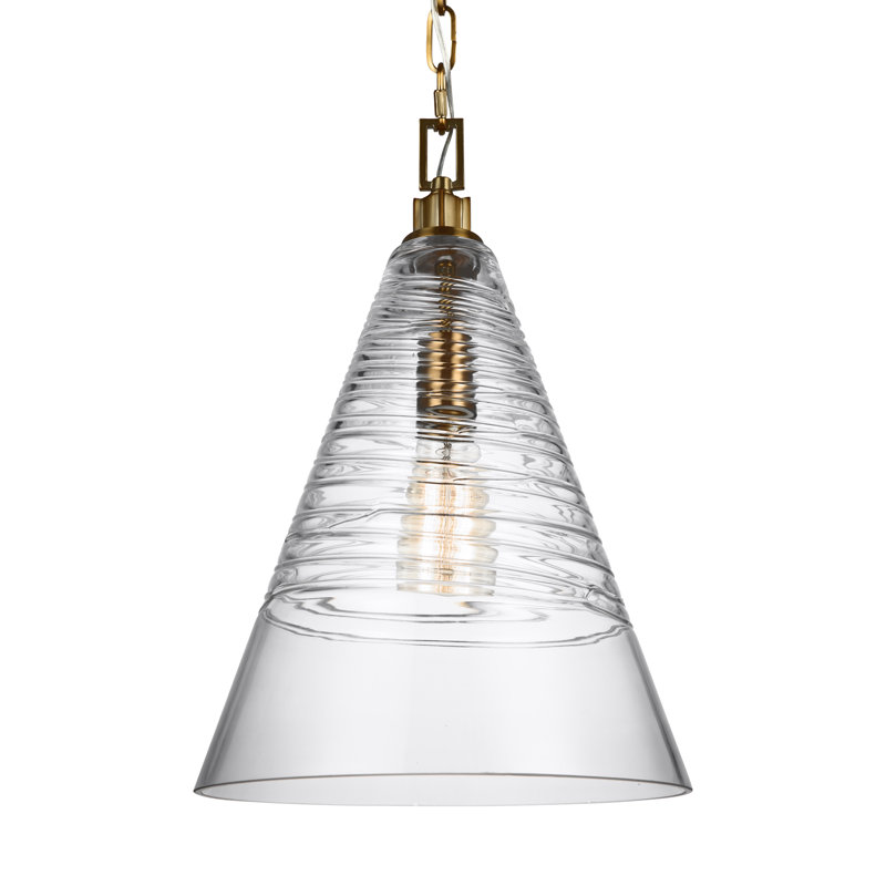 Evony Alivia 1 Light Mini Pendant, Burnished Brass
