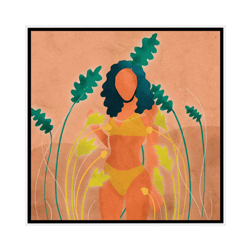 « Paige » par Reyna Noriega-impression, H 26 po x l 26 po x P 1,5 po, Toile blanche encadrée, Pas de tapis