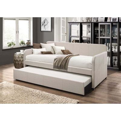 Upholstered Daybed with Trundle Bed