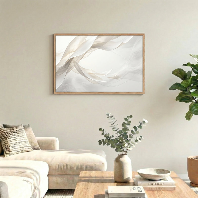 «Flowing Fabric Canvas», ensemble de 1 reproduction d'art sur toile, Natural, H 24 po x l 36 po