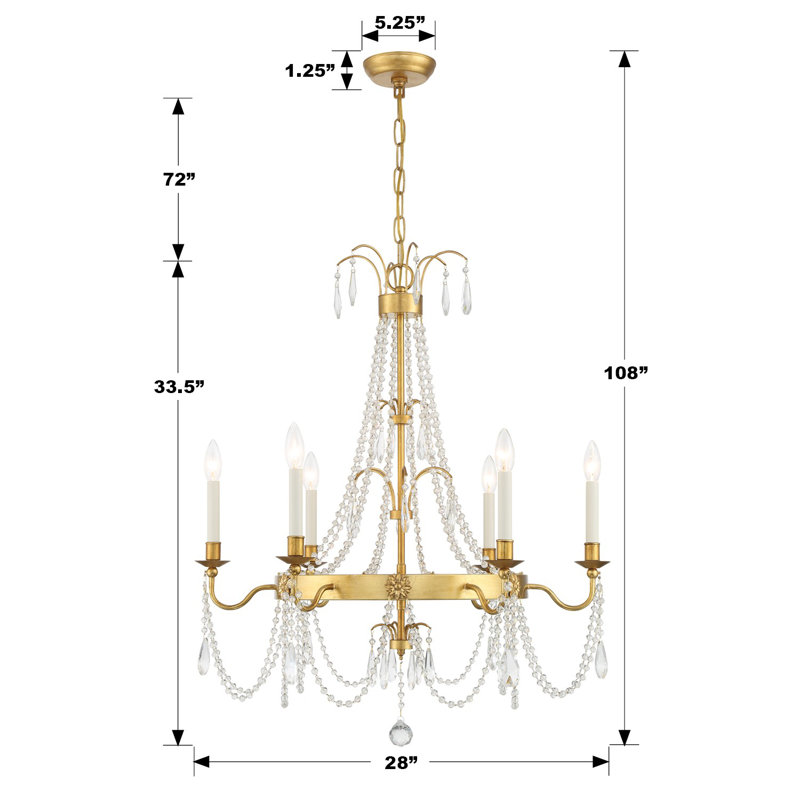 Lavia 6 - Light Dimmable Classic / Traditional Chandelier