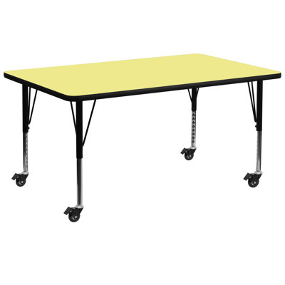 Goddard Mobile 24''W x 48''L Rectangular HP Laminate Activity Table - Adjustable Legs