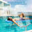 Pool Fountain Dual Spray Waterfall for Above Ground and Inground Pools, Adjustable High-Pressure Pool Sprinkler Accessory