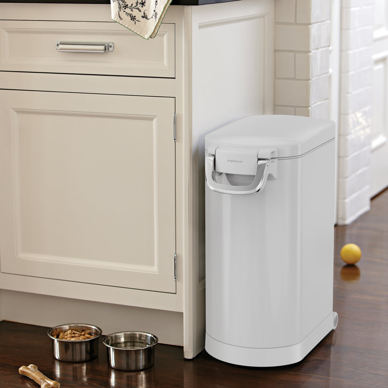 Simplehuman Pet Food Storage Bin, White, 32 lb