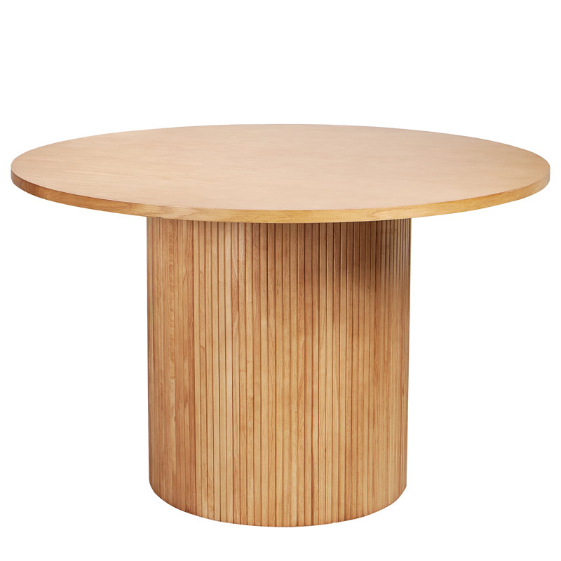 Solid Wood Round Pedestal Dining Table, Oak