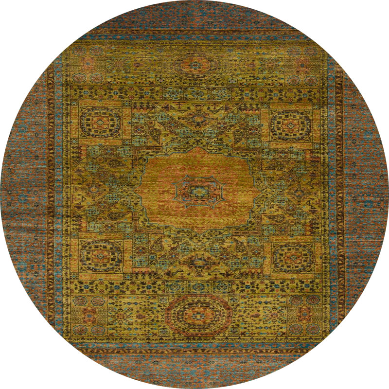 Abstract Indoor Rug, Round 7'