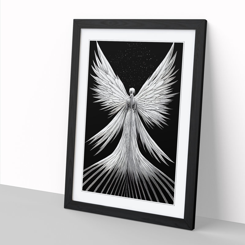 Unique Angel Vol.2 - Wall Art, 34cm H x 25cm W x 2cm D, Walnut