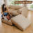 Sectional Sofa, Contemporary 3-Seater L-Shaped with Storage Seat &amp; Ottoman | Camel | Chenille