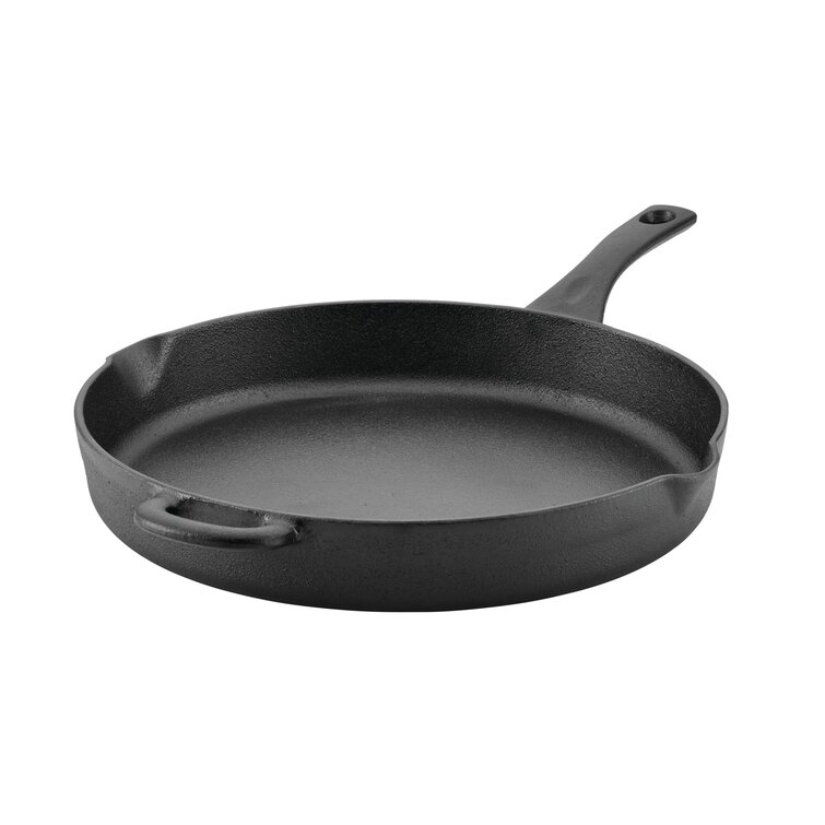Commercial Chef Pre-Seasoned 12 in. Cast Iron Skillet with Handle Holder, Black