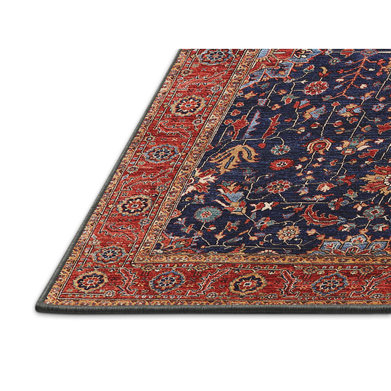 Tapis oriental rouge et bleu, Rectangle 7 pi x 10 pi