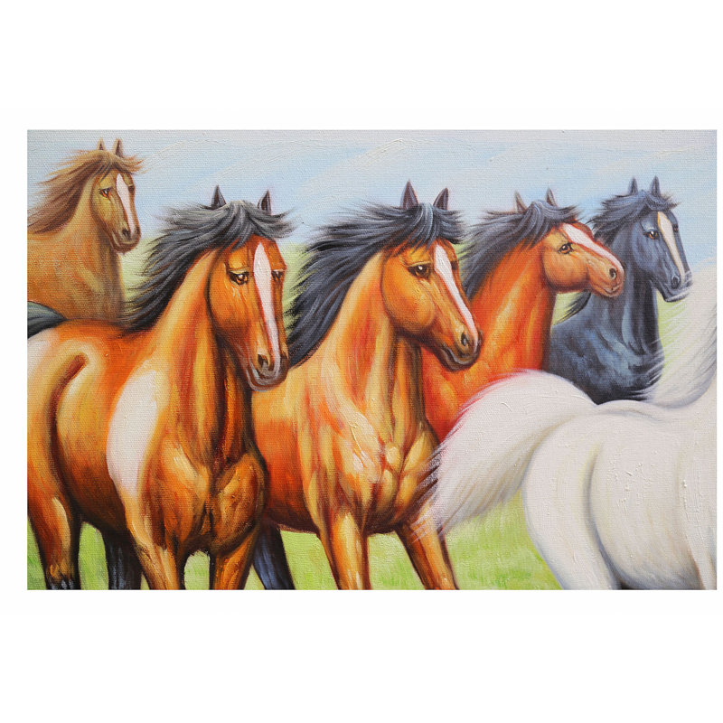 « huit chevaux », peinture encadrée
