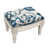 Mélange de lin floral bleu marine