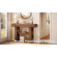 Console 41,34 po, canapé-lit étroit à 2 niveaux avec tablette de rangement pour couloir, vestibule, salon, brun rustique
