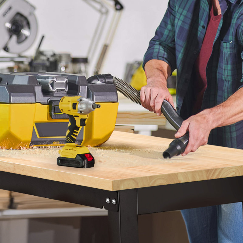 Banc de travail en bois à hauteur ajustable 60 po, table de travail à surface lisse