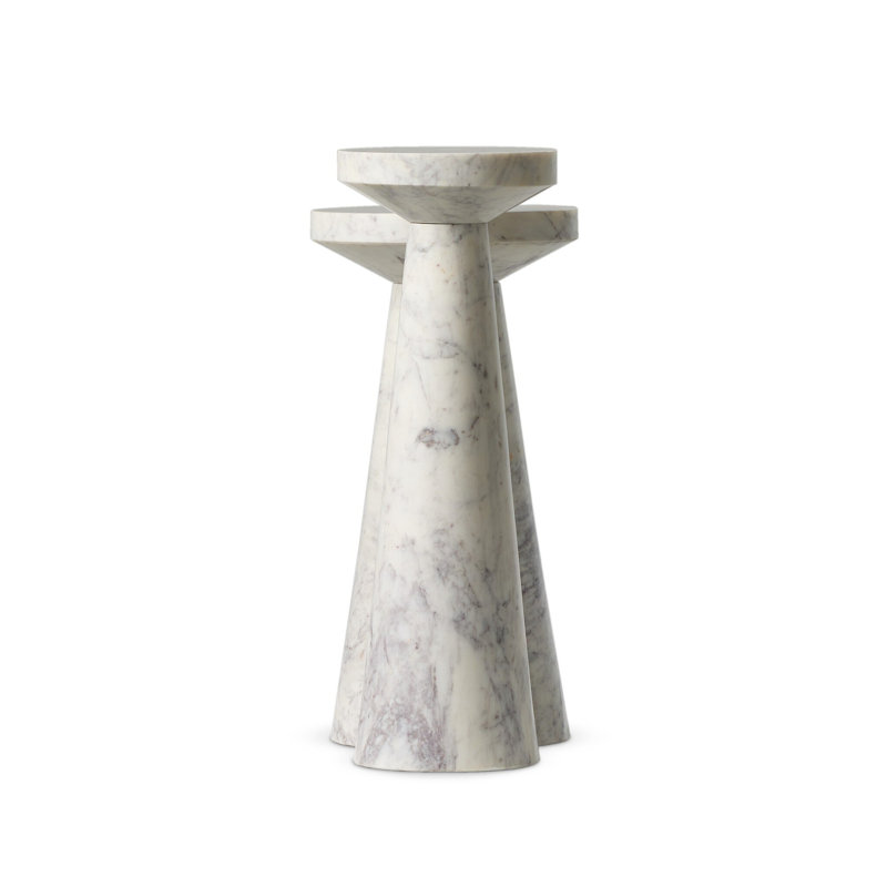 Mabel Nesting End Tables-Veined White Marble