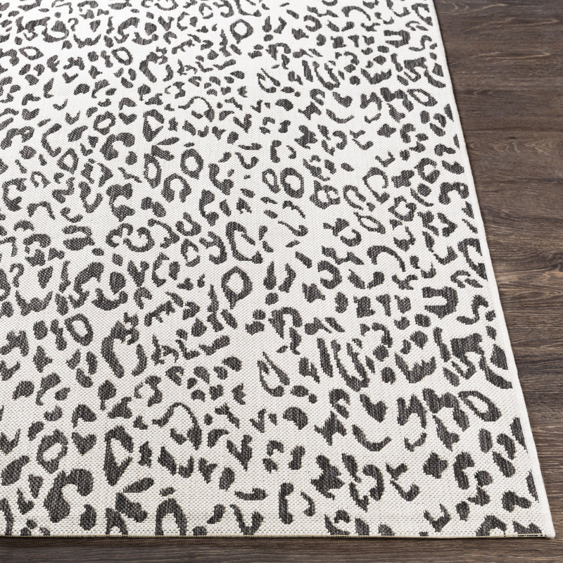 Tapis intérieur / extérieur noir / beige Gainell, Rectangle 2 pi x 2 pi 11 po