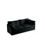 Ensemble de causeuse et fauteuil 2 places Modern Canapé, ensemble de canapé et de chaise 2 pièces, causeuse et fauteuil d'appoint, canapé 2 pièces en chenille revêtue de tissu d'ameublement 1 + 2 places, chenille noire-326081778