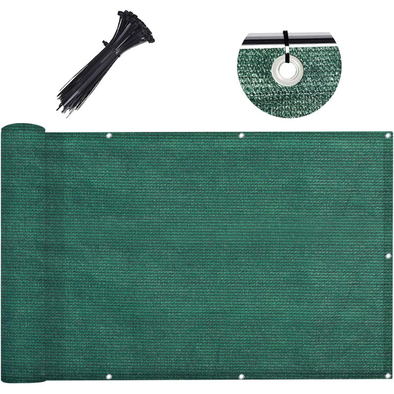Brise-vue pour balcon de 3 pi x 10 pi (un seul produit inclus), L 120 po x H 36 po, Vert foncé
