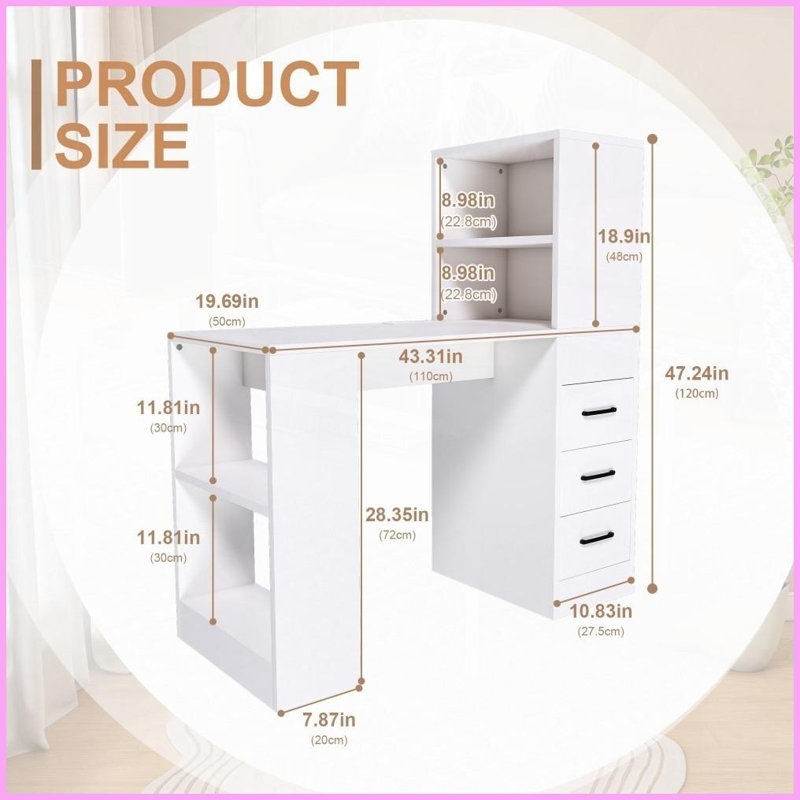 Table basse à densité de 15 mm avec 3 tiroirs 4 rangements faciles à nettoyer pour le salon