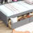 Twin Size L-Shaped Bookcases Bed With Power Outlets, USB Charging Ports,Two Drawers-1224352914-1224352916